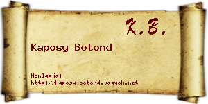 Kaposy Botond névjegykártya